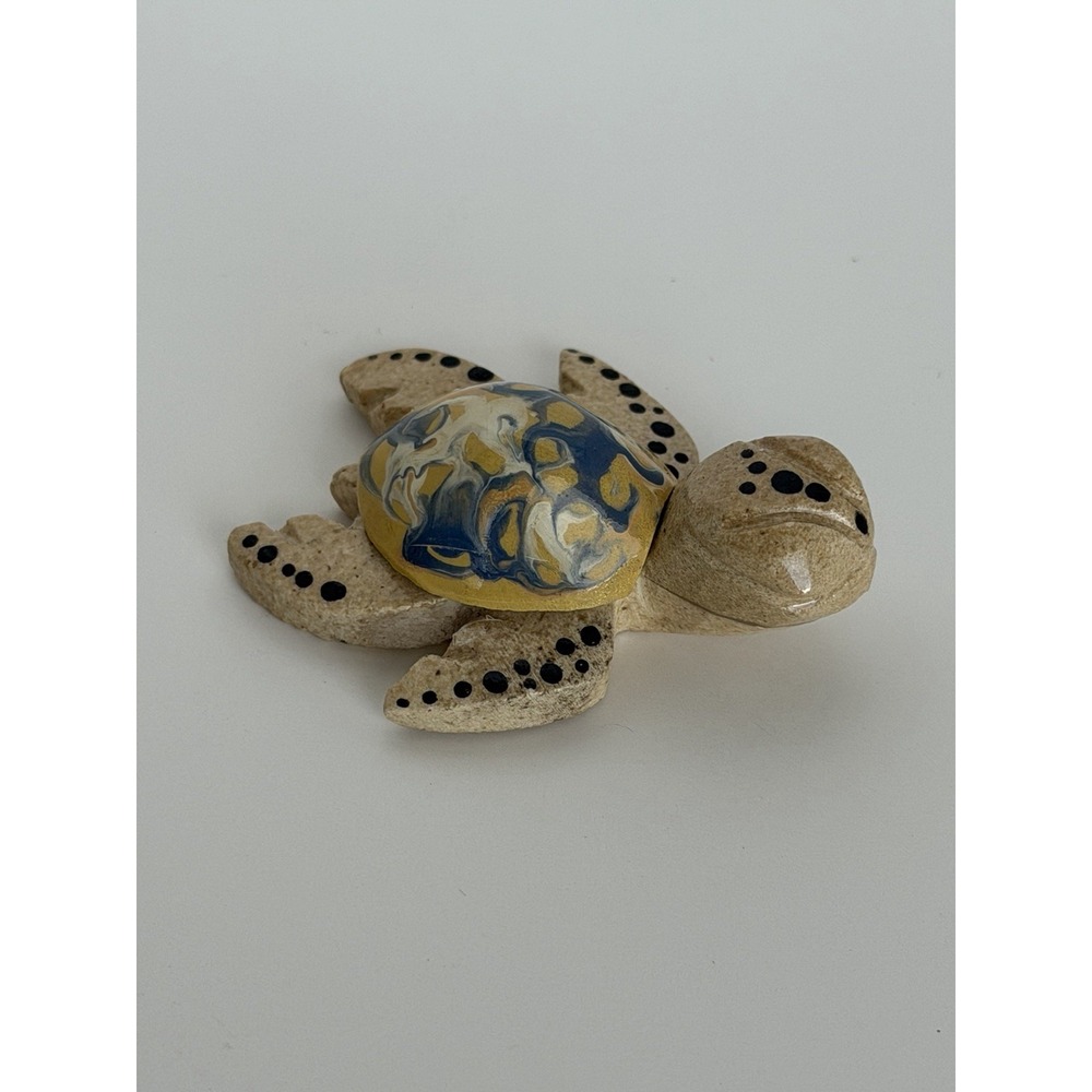 Hand Painted Ceramic Sea Turtle Mini Figurine